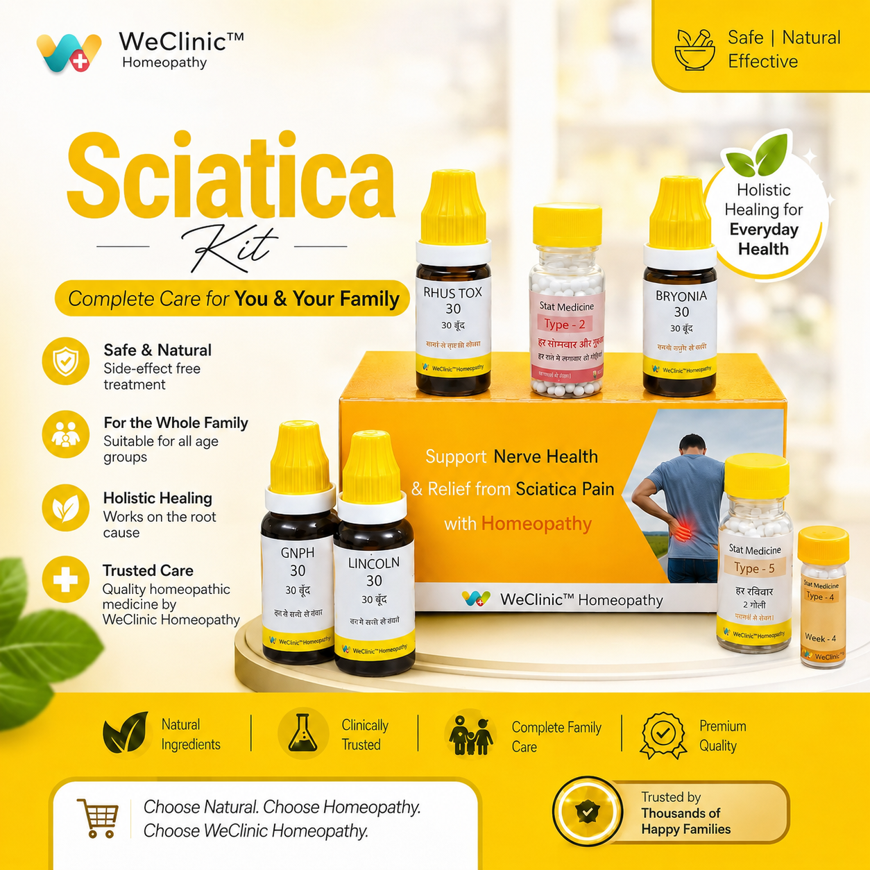 Sciatica Kit - Homeopathy Medicine for Sciatica Pain Relief