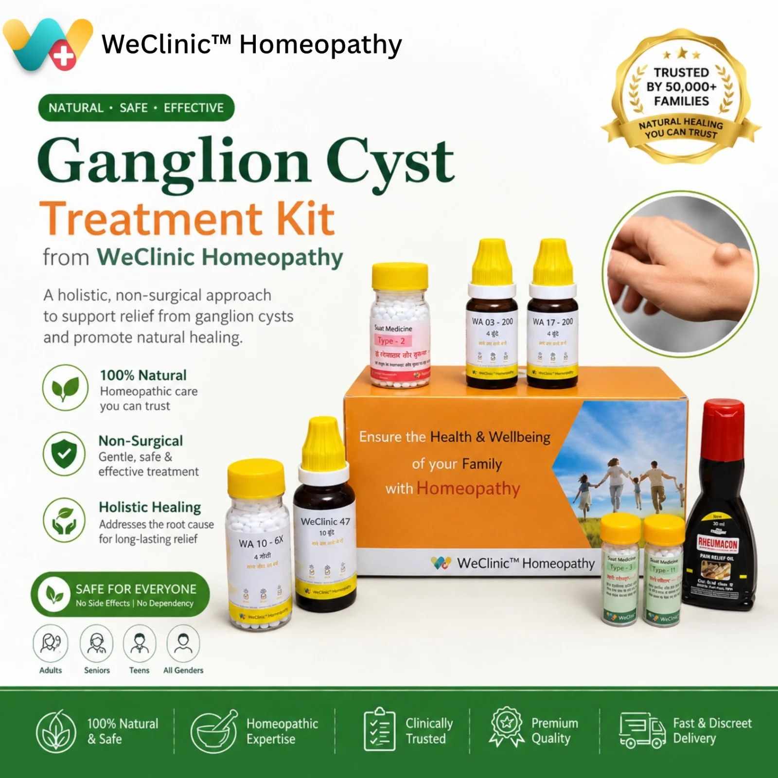 Ganglion Cyst Treatment Kit By WeClinic Homeopathy