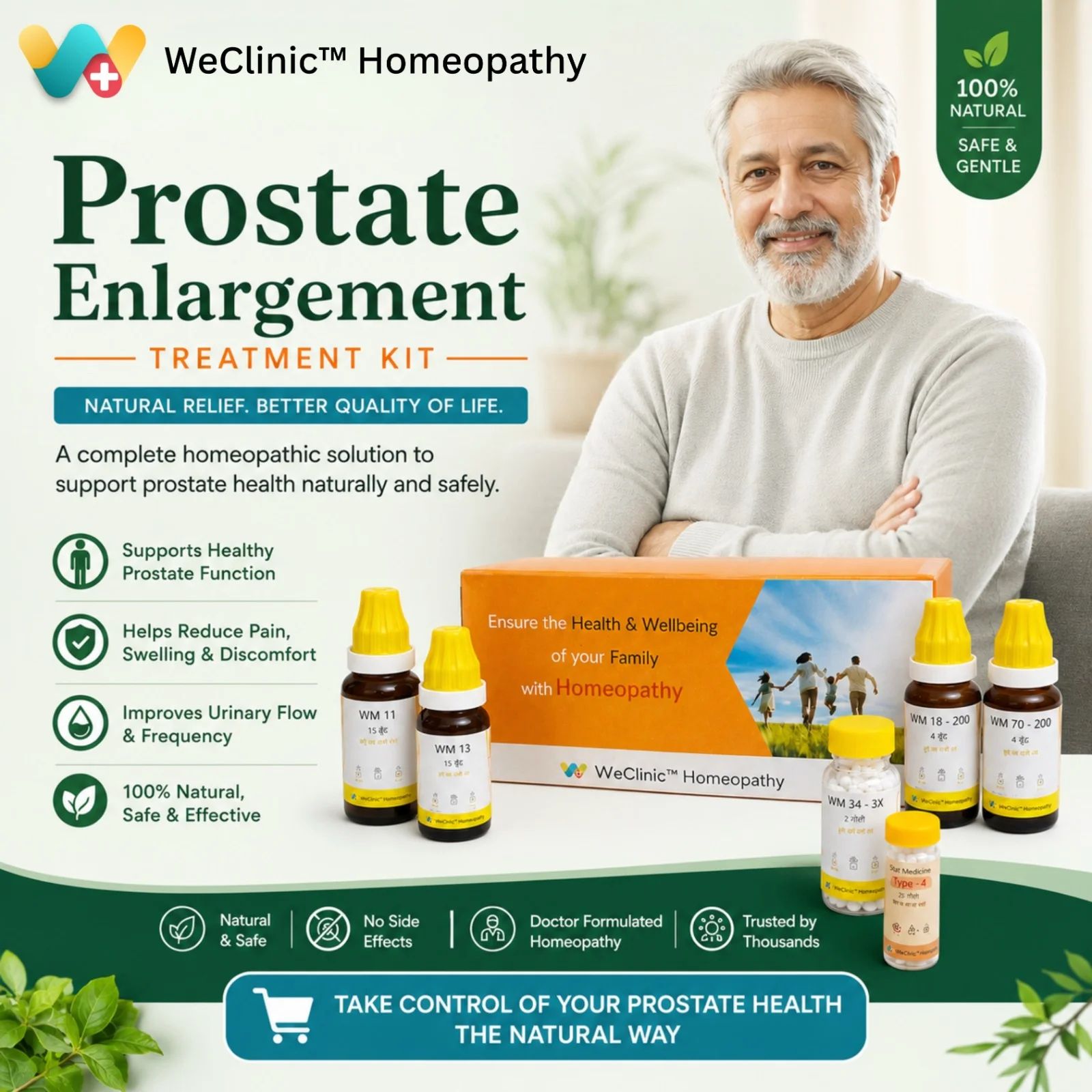 Prostate Enlargement Treatment Kit by WeClinic Homeopathy