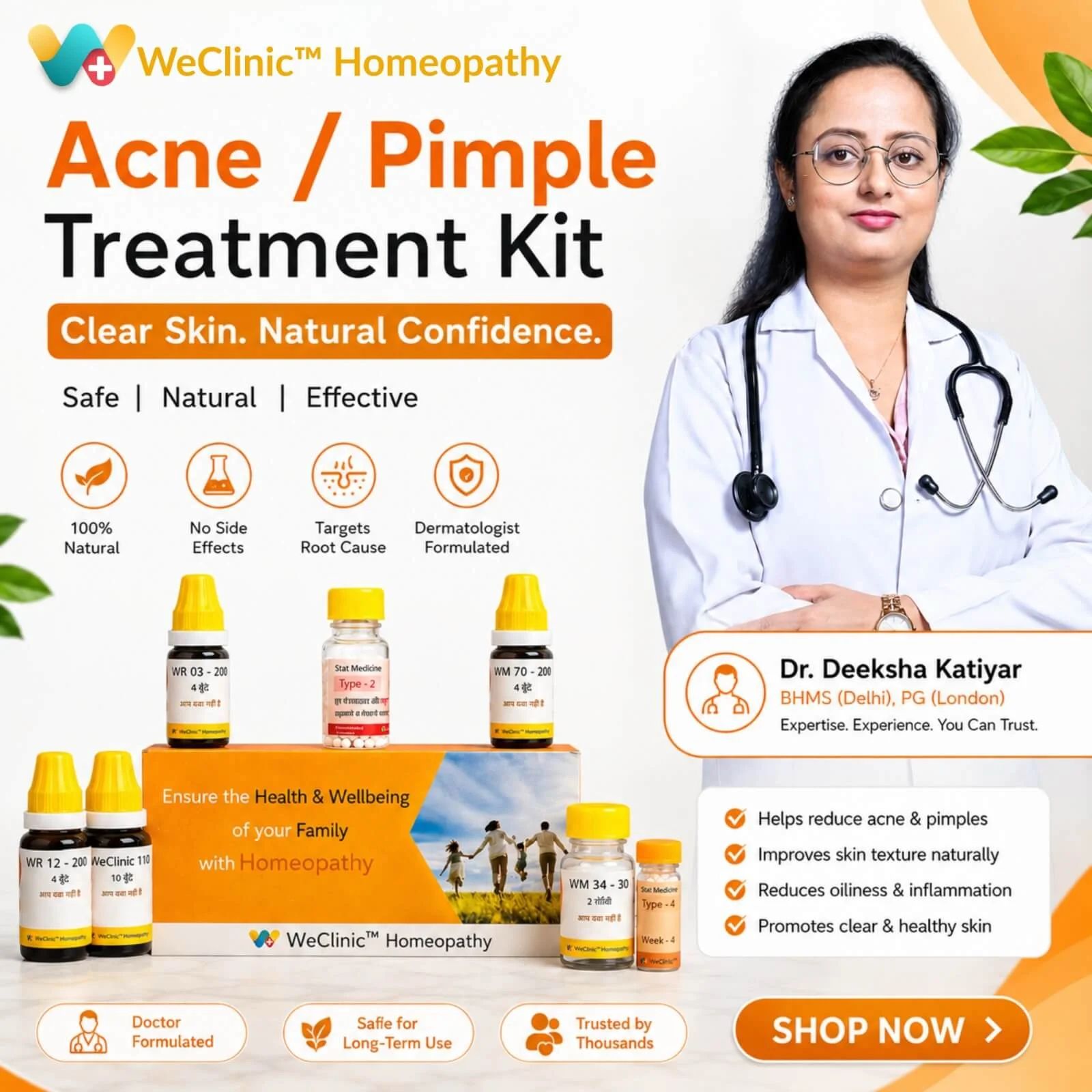 Acne / Pimple Treatment Kit by WeClinic Homeopathy