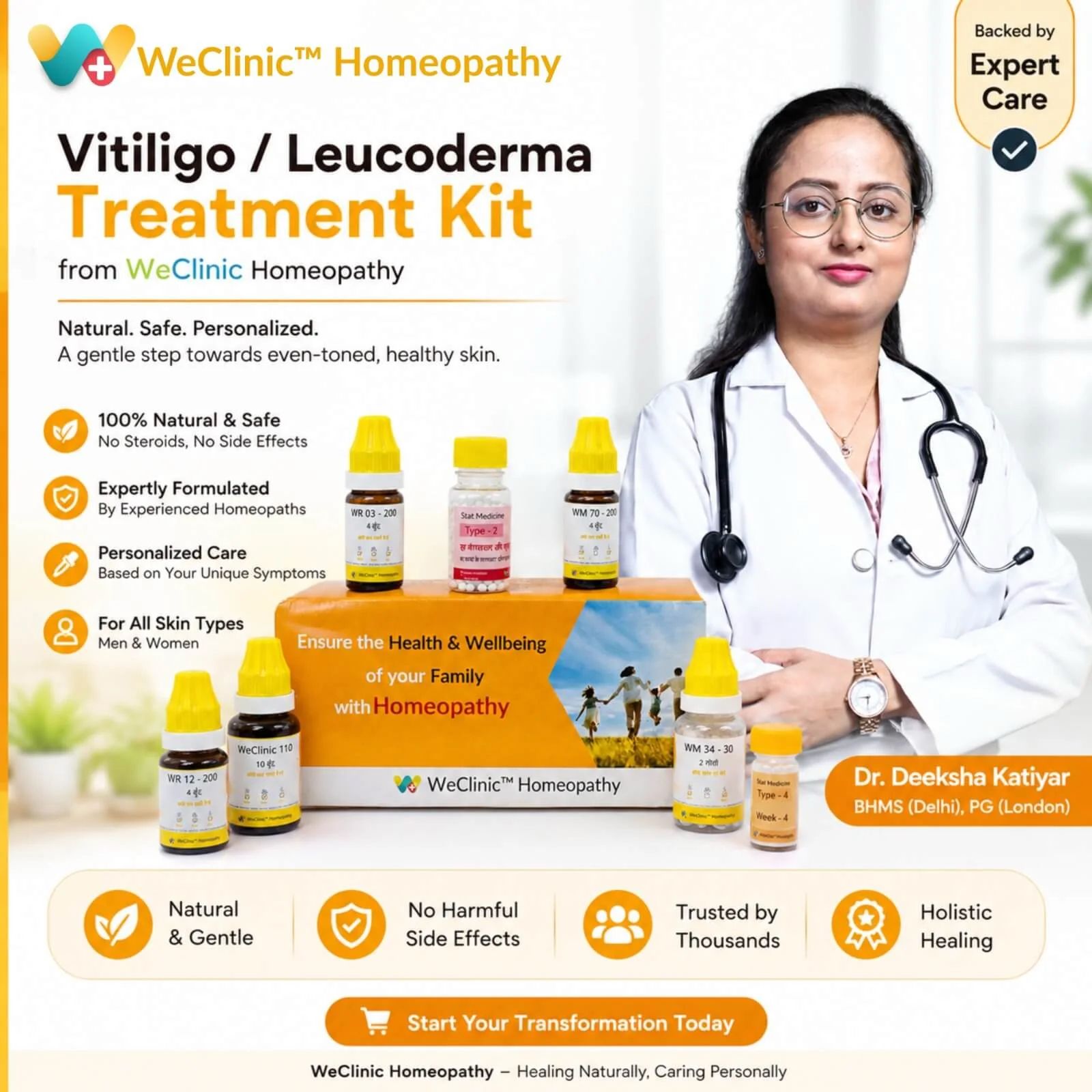 Vitiligo / Leucoderma Treatment Kit by WeClinic Homeopathy
